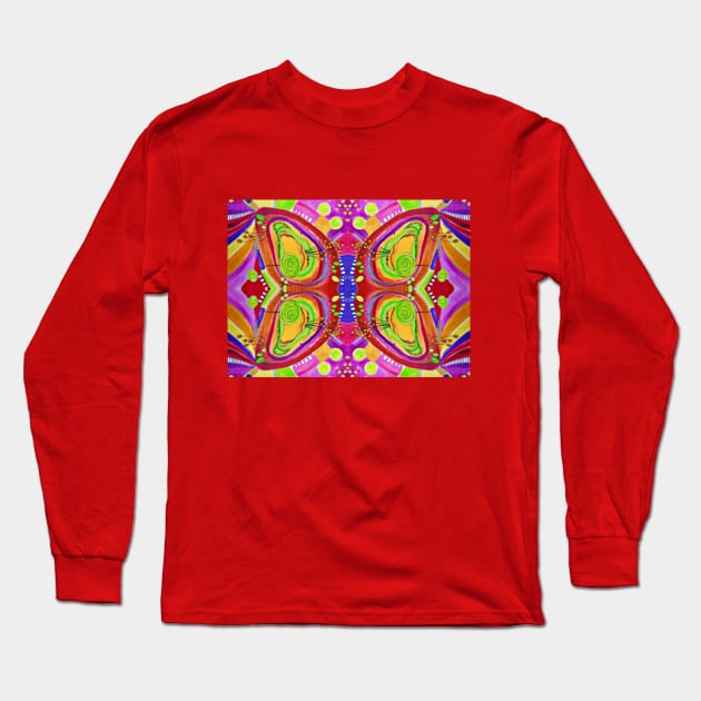 red butterfly Long Sleeve T-Shirt by Design-Arte